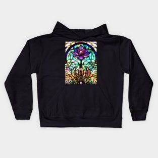 Stained Glass Lotus Flower Kids Hoodie